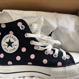 Converse Black and Pink High-Top Sneakers Size 6.5 NWT